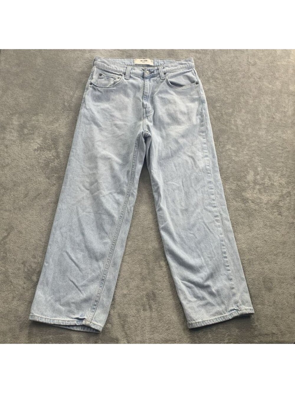 Hollister Baggy Jeans Mens 31x28” Blue Light Wash Denim Cotton Blend Casual - Picture 2 of 12